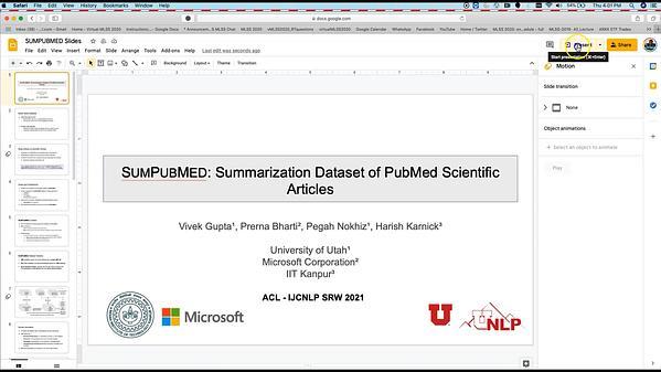 SUMPUBMED: Summarization Dataset of PubMed Scientific Articles