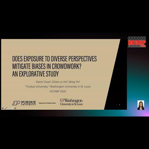Does Exposure to Diverse Perspectives Mitigate Biases in Crowdwork? An Explorative Study