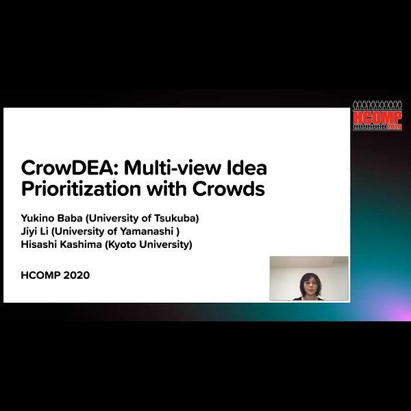 CrowDEA: Multi-view Idea Prioritization with Crowds