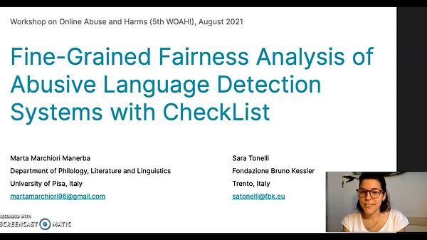 Fine-Grained Fairness Analysis of Abusive Language Detection Systems with CheckList