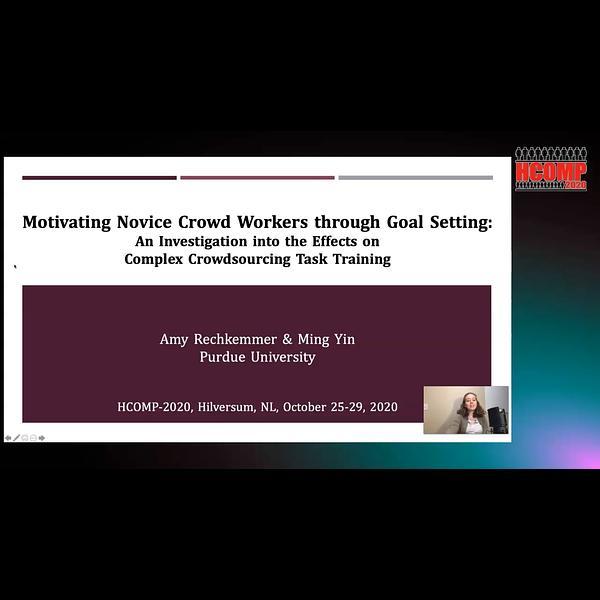 Motivating Novice Crowd Workers through Goal Setting: An Investigation into the Effects on Complex Crowdsourcing Task Training