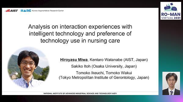 Analysis on interaction experiences with intelligent technology and preference of technology use in nursing care