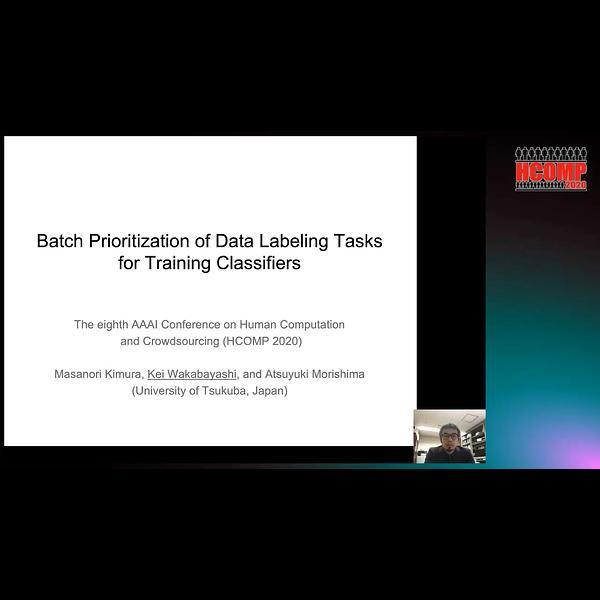 Batch Prioritization of Data Labeling Tasks for Training Classifiers