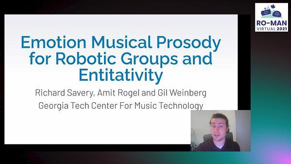 Emotion Musical Prosody for Robotic Groups and Entitativity