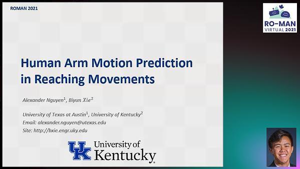 Human Arm Motion Prediction in Reaching Movements