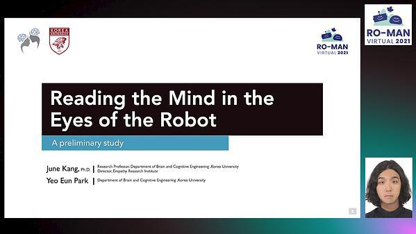 A Preliminary Study on Reading the Mind in the Eyes of the Robot