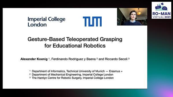 Gesture-Based Teleoperated Grasping for Educational Robotics