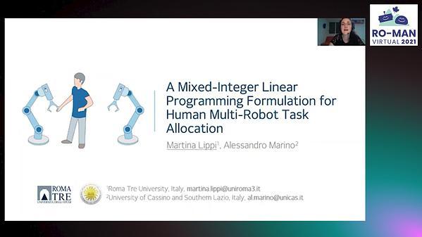 A Mixed-Integer Linear Programming Formulation for Human Multi-Robot Task Allocation