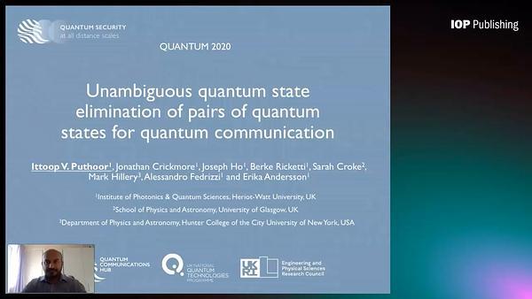 Unambiguous quantum state elimination of pairs of quantum states for quantum communication