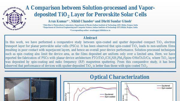 A Comparison between Solution-Processed and Vapor Deposited TiO2 Layer for Perovskite Solar Cells