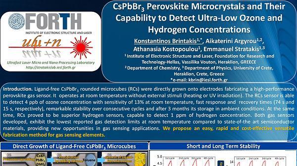 CsPbBr3 perovskite microcrystals and their capability to detect ultra-low ozone and hydrogen concentrations
