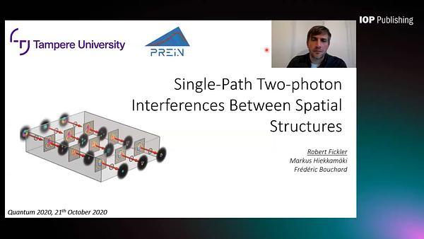 Single-Path Two-photon Interferences Between Spatial Structures