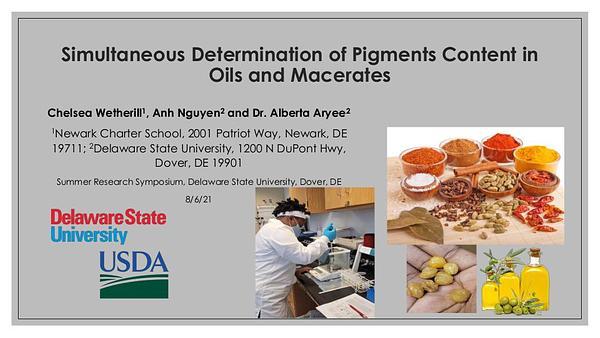 Simultaneous Determination of Pigments Content in Oils and Macerates