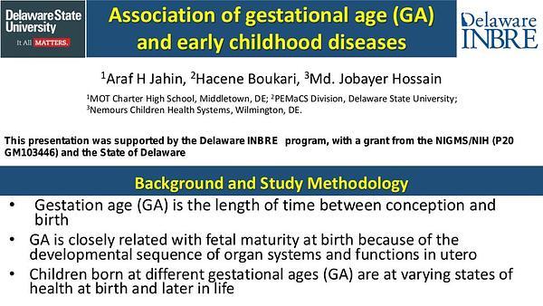 Association of gestational age (GA) and early childhood diseases