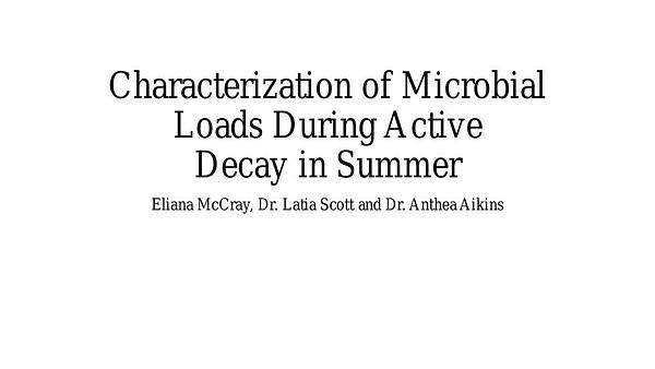 Charactization of microbial load during active decay in Summer.