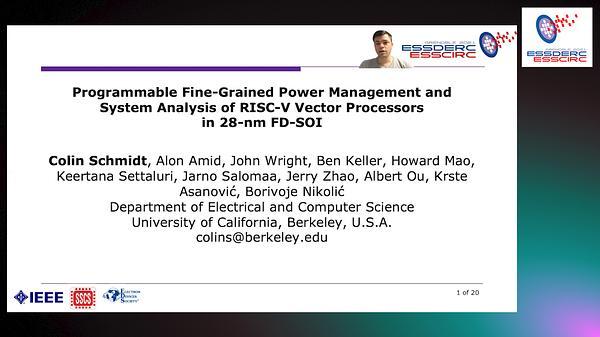 Programmable Fine-Grained Power Management and System Analysis of RISC-V Vector Processors in 28-nm FD-SOI
