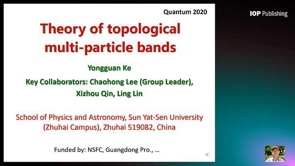 Theory of topological multi-particle bands