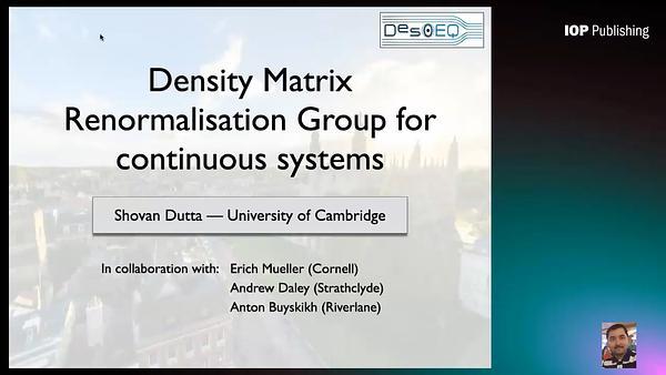 Density Matrix Renormalisation Group for continuous systems
