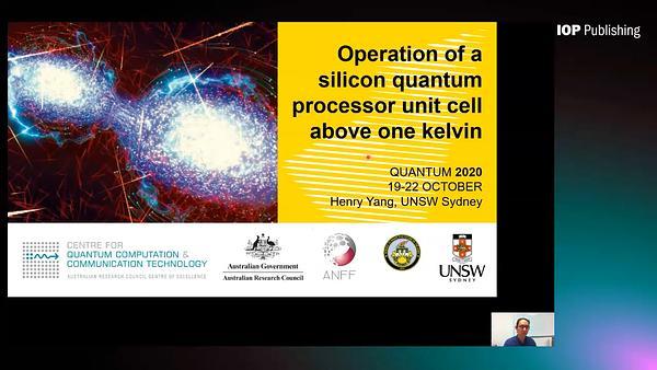 Operation of a silicon quantum processor unit cell above one kelvin