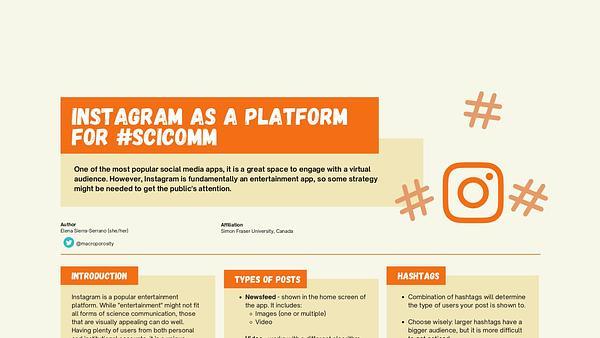 Instagram as a Platform for #SciComm