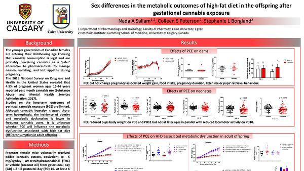 Sex differences in the metabolic outcomes of high-fat diet in the offspring after gestational cannabis exposure