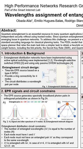 Wavelengths assignment of entangled photons pairs for quantum networks
