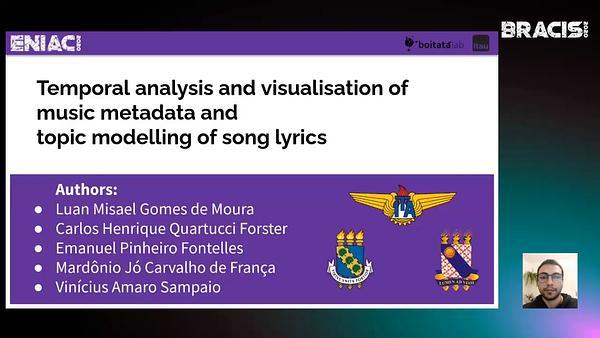 Temporal analysis and visualisation of music metadata and topic modelling of song lyrics