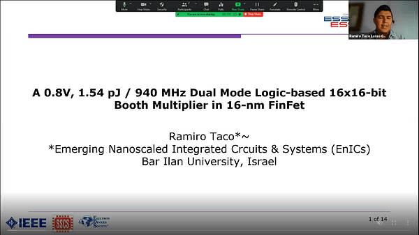 A 0.8-V, 1.54-pJ/940-MHz Dual-Mode Logic-Based 16×16-B Booth Multiplier in 16-nm FinFET