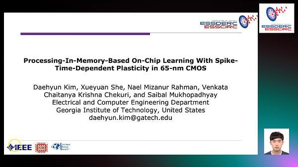 Processing-In-Memory-Based On-Chip Learning with Spike-Time-Dependent Plasticity in 65-nm CMOS