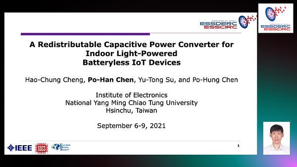 A Redistributable Capacitive Power Converter for Indoor Light-Powered Batteryless IoT Devices