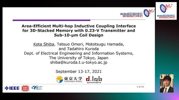 Area-Efficient Multi-Hop Inductive Coupling Interface for 3D-Stacked Memory with 0.23-V Transmitter and Sub-10-μm Coil Design