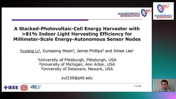 A Stacked-Photovoltaic-Cell Energy Harvester with >81% Indoor Light Harvesting Efficiency for Millimeter-Scale Energy-Autonomous Sensor Nodes