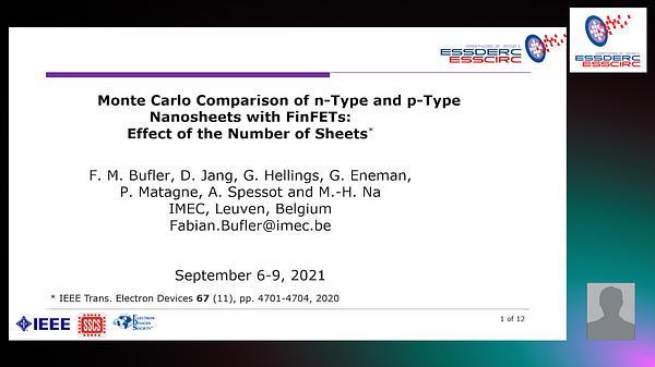 Monte Carlo Comparison of n-Type and p-Type Nanosheets with FinFETs: Effect of the Number of Sheets