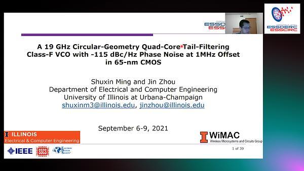 A 19 GHz Circular-Geometry Quad-Core Tail-Filtering Class-F VCO with -115 dBc/Hz Phase Noise at 1 MHz Offset in 65-nm CMOS