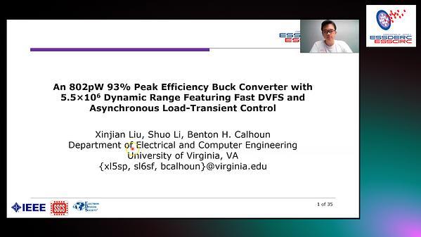 An 802pW 93% Peak Efficiency Buck Converter with 5.5×106 Dynamic Range Featuring Fast DVFS and Asynchronous Load-Transient Control