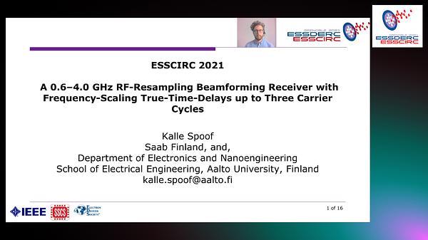A 0.6–4.0 GHz RF-Resampling Beamforming Receiver with Frequency-Scaling True-Time-Delays Up to Three Carrier Cycles