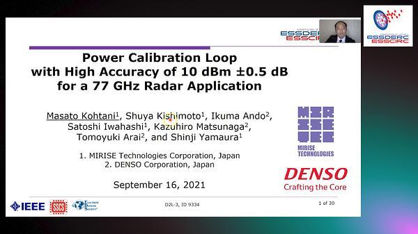 Power Calibration Loop with High Accuracy of 10 dBm ±0.5 dB for a 77-GHz Radar Application