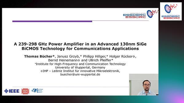 A 239-298 GHz Power Amplifier in an Advanced 130 nm SiGe BiCMOS Technology for Communications Applications