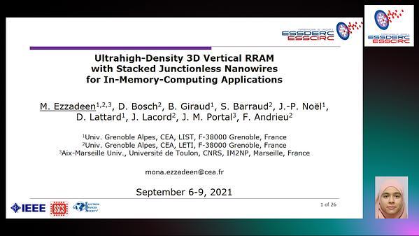 Ultrahigh-Density 3-D Vertical RRAM with Stacked Junctionless Nanowires for In-Memory-Computing Applications