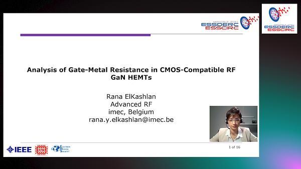 Analysis of Gate Metal Resistance in CMOS Compatible RF GaN HEMTs