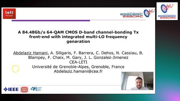 A 84.48Gb/S 64-QAM CMOS D-Band channel-Bonding Tx front-End with Integrated multi-Lo Frequency Generation