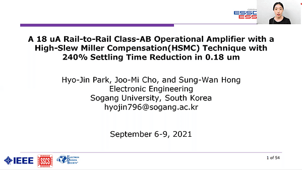 A 18 μA Rail-to-Rail Class-AB Operational Amplifier with a High-Slew Miller Compensation (HSMC) Technique with 240% Settling Time Reduction in 0.18 μm