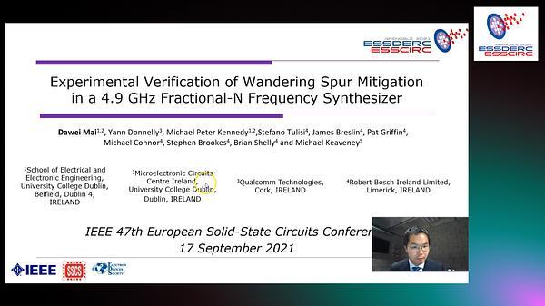 Experimental Verification of Wandering Spur Suppression Technique in a 4.9 GHz Fractional-N Frequency Synthesizer