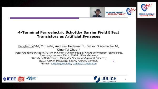 4-Terminal Ferroelectric Schottky Barrier Field Effect Transistors as Artificial Synapses