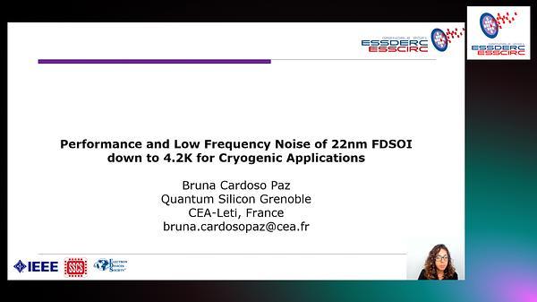 Performance and Low-Frequency Noise of 22-nm FDSOI Down to 4.2 K for Cryogenic Applications