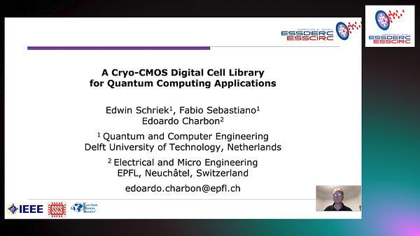 A Cryo-CMOS Digital Cell Library for Quantum Computing Applications