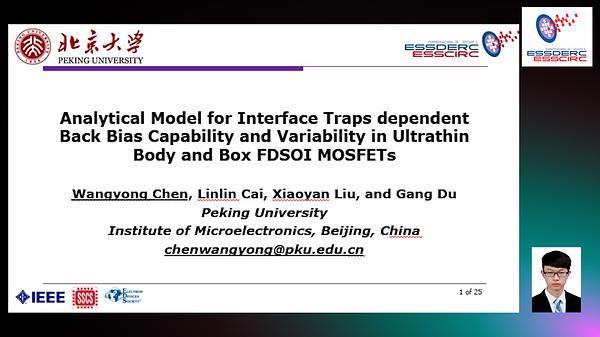 Analytical Model for Interface Traps Dependent Back Bias Capability and Variability in Ultrathin Body and Box FDSOI MOSFETs