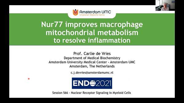 Nur 77 Improves Macrophage Mitochondrial Metabolism to Resolve Inflammation