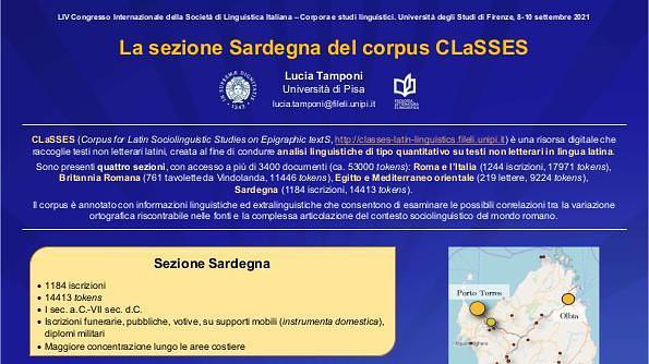 La sezione Sardegna del corpus CLaSSES