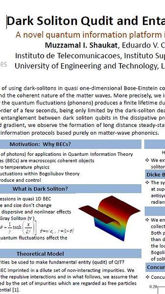 Dark Soliton Qudit and Entanglement Dynamics
